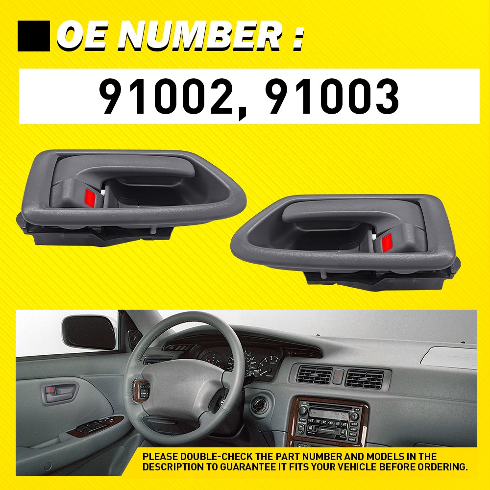 4PCS Interior Inside Inner Door Handle Full Set For Toyota Camry 1997-2001 Gray