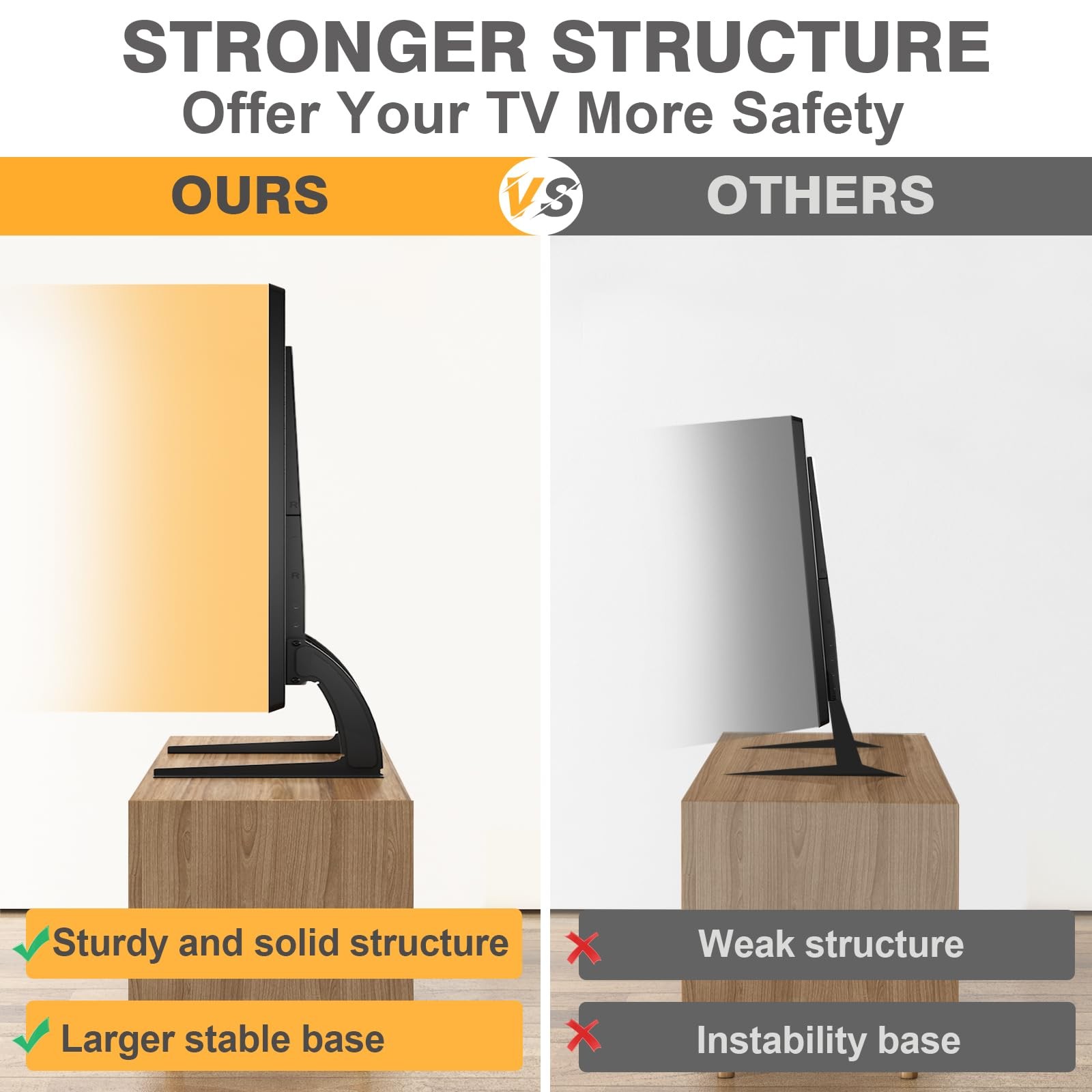 Universal Table Top TV Stand Mount for 27 30 32 37 40 43 47 50 55 60 65 Inch