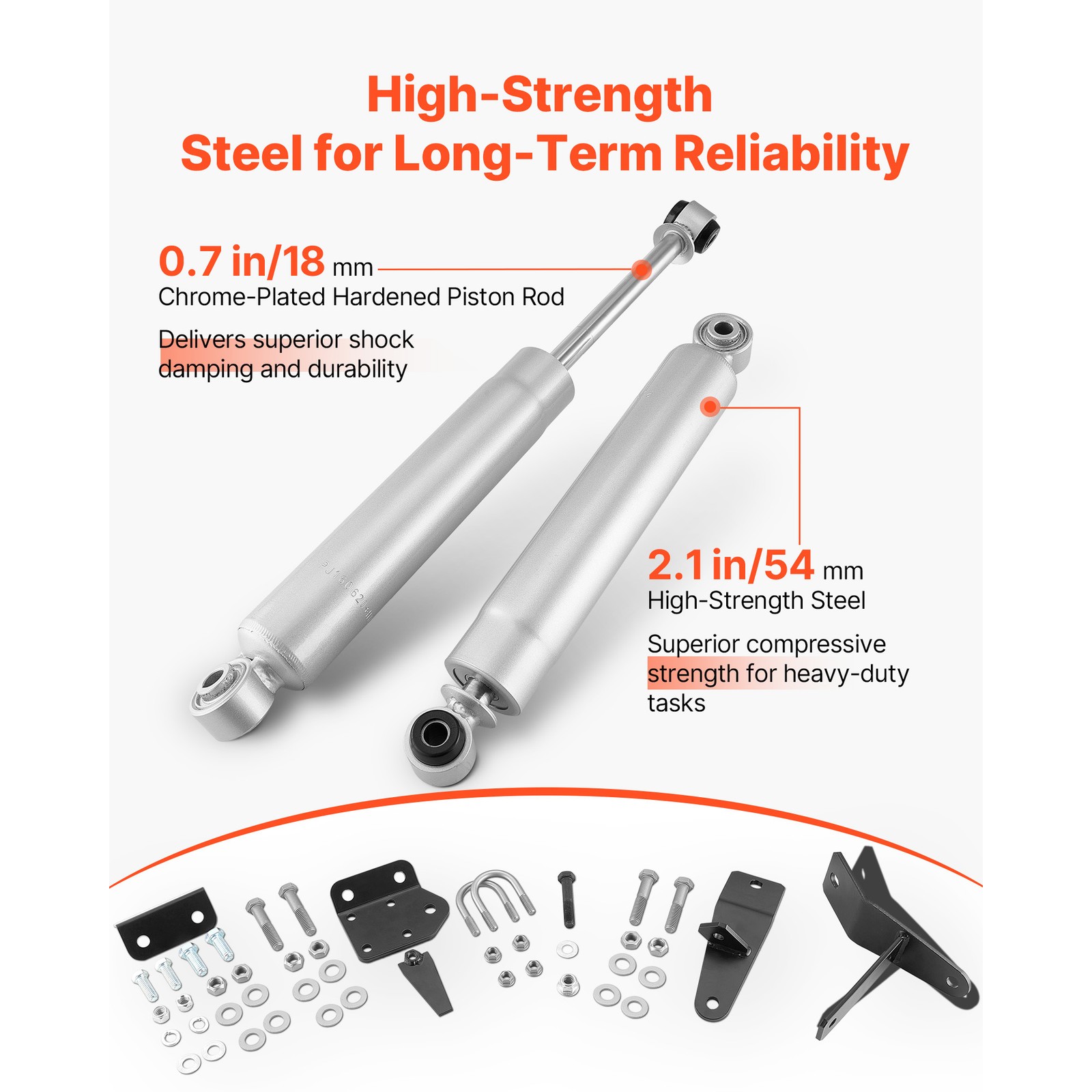 Uimoso Dual Steering Stabilizer for 2003-2012Dodge Ram 2500/3500 4WD 2-inch Lift