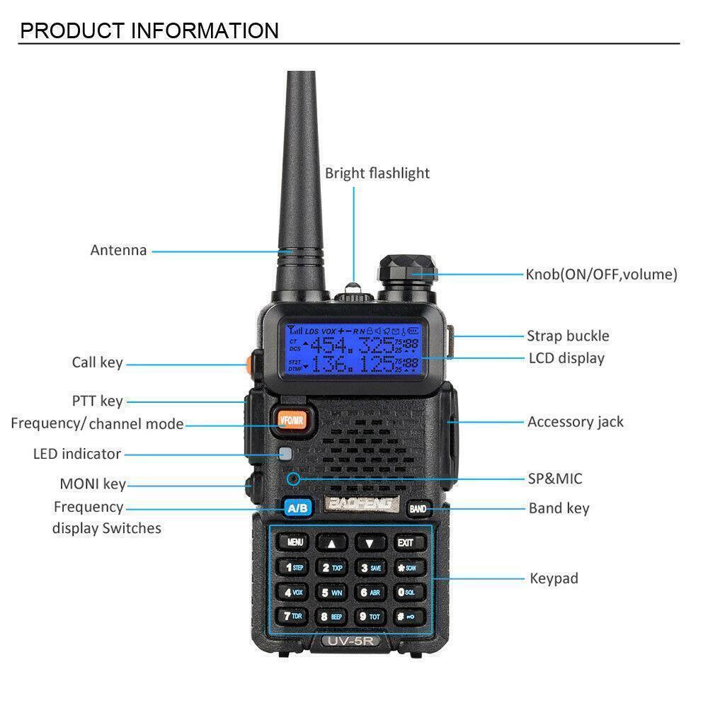 Baofeng UV-5R Dual Band Two Way Ham Radio Walkie Talkie Legal Version Hot Sale