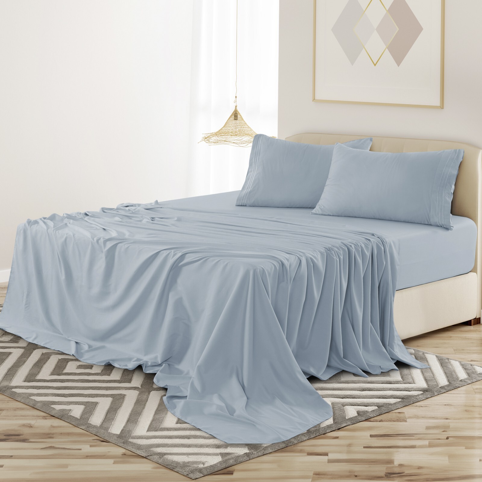 4 Piece Premium Bed Sheet Set Hotel Luxury Ultra Soft Deep Pocket Sheets Set