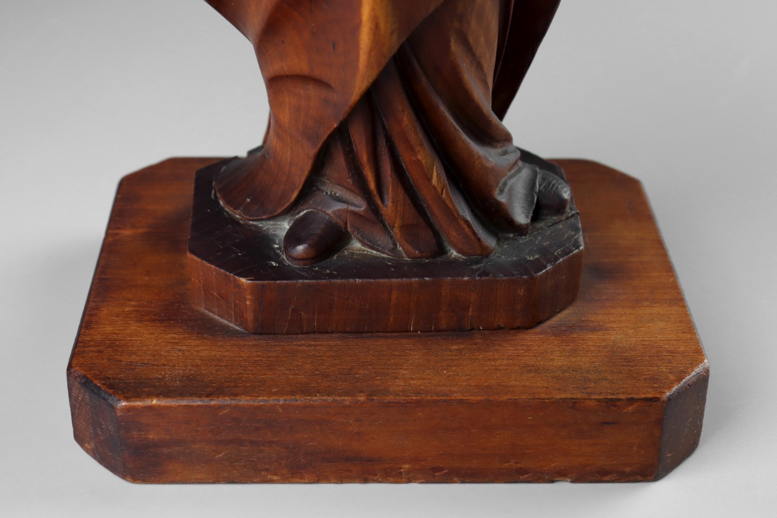 Antique 19th Century Carved Wood Virgin Mary Madonna & Child Statue Sculpture