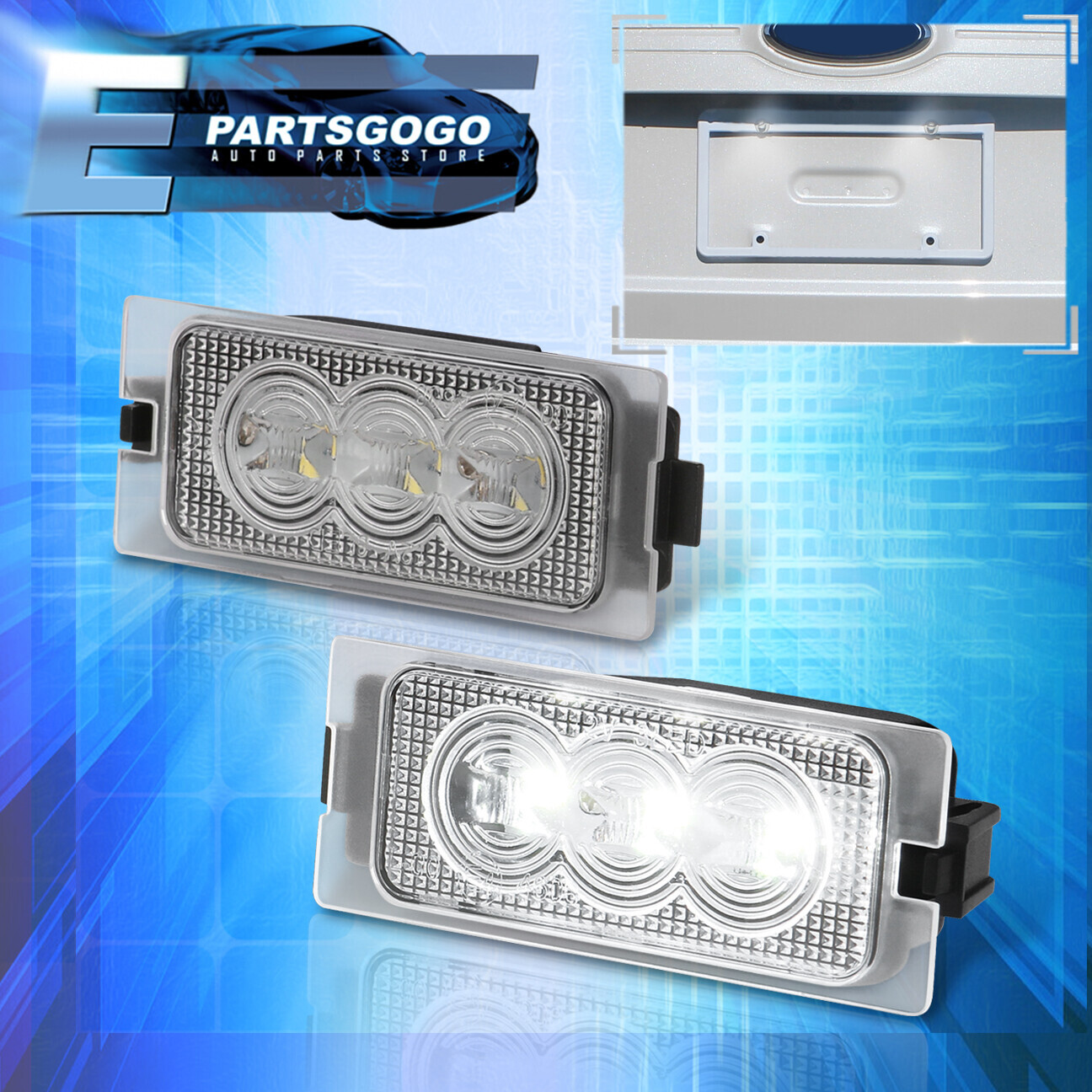 For 07-14 Ford Edge / 08-12 Escape 2PCS White SMD LED License Plate Lights Pair