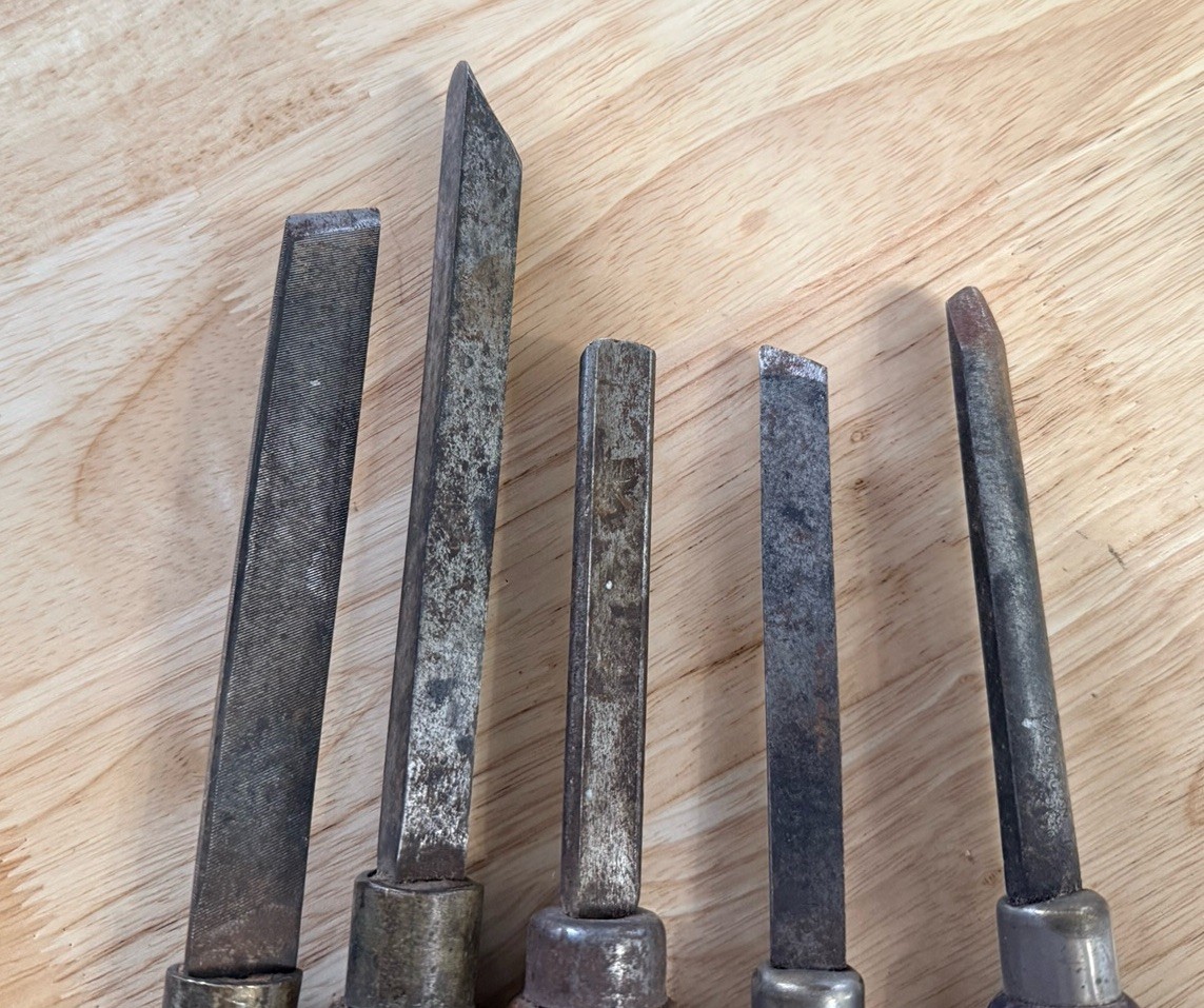 Vintage Craftsman 5pc Carbide Tipped Carving Chisels Set