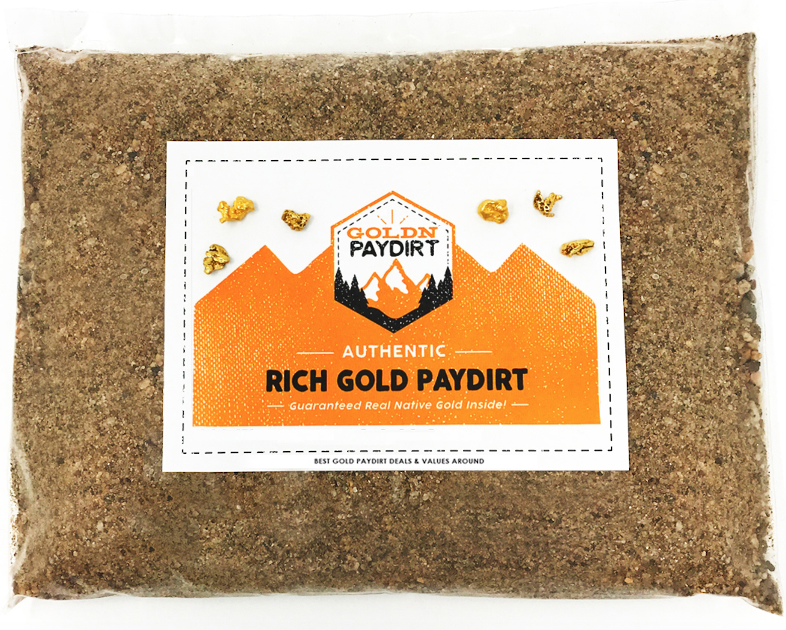 Gold Paydirt PREMIUM - 6 LBS - Unsearched Gold Panning Bag - Nuggets Pickers