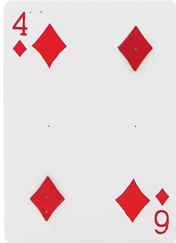 Magic Trick "Card Change" 4 To 6 Diamonds Metamorphosis T5