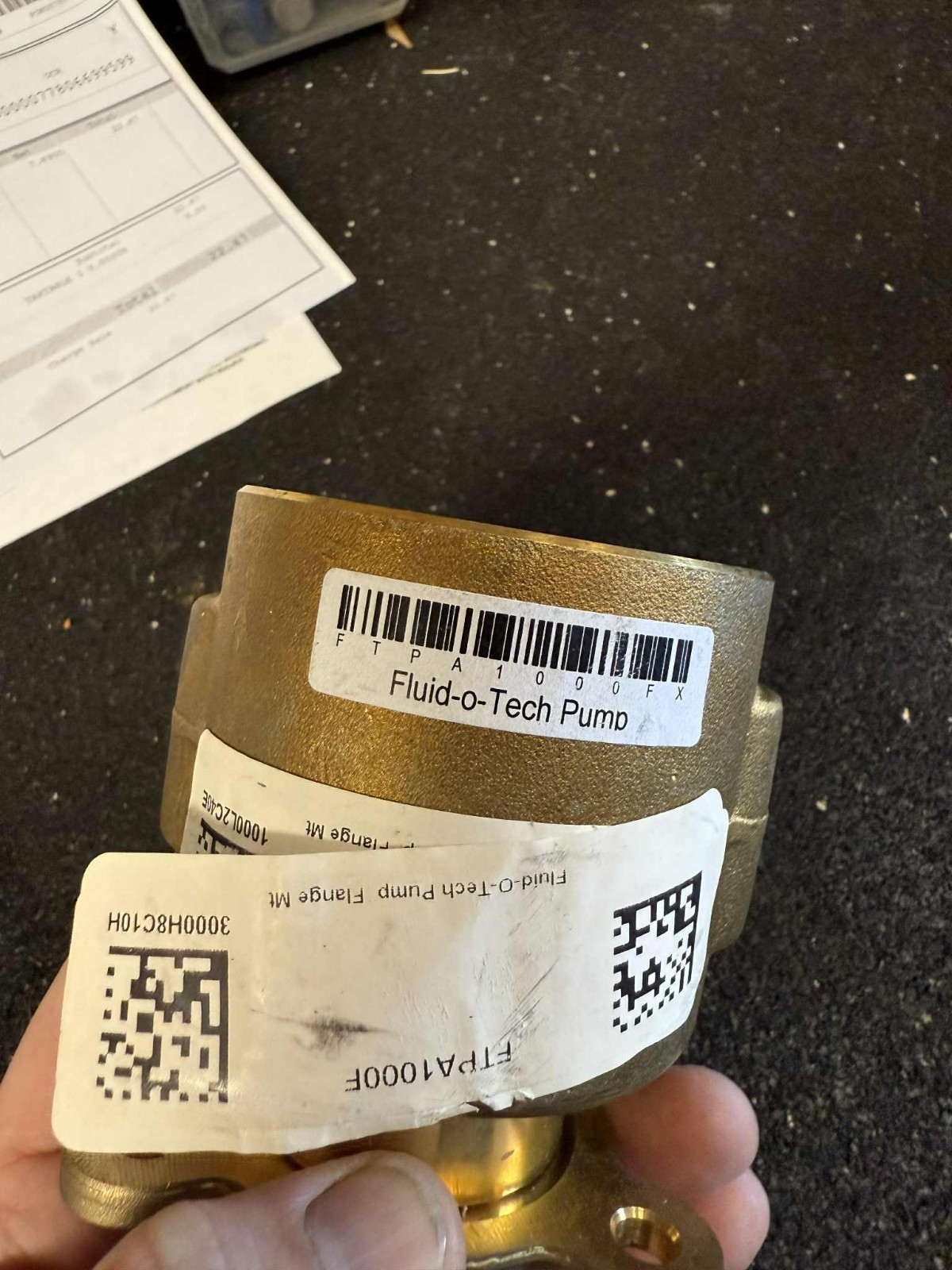 Fluid-O-Tech PA1000F Brass Flange Mount Rotoflow Rotary Vane Pump - 4.58-5.45 GP