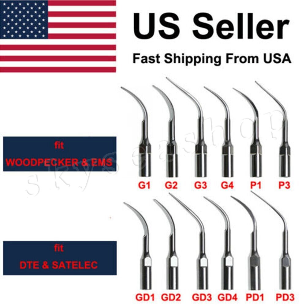 5x Dental Ultrasonic Piezo Scaler Tips fit Woodpecker EMS/DTE SATELEC Handpiece
