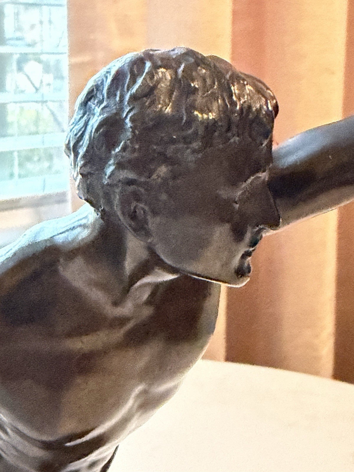 Antique Art Deco Male Athlete Statue | Bronze-Finish Spelter | c. 1930s