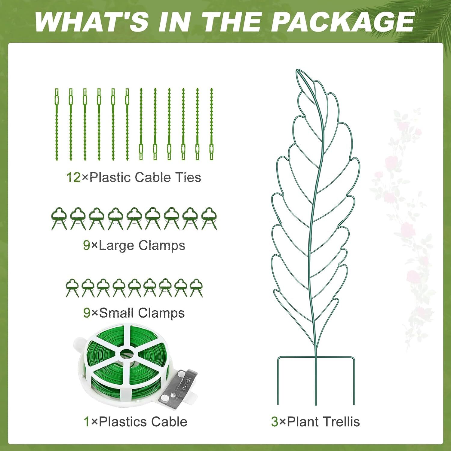 SLSY 3 Pack Metal Garden Trellis Plant Support Trellis Leaf Trellis for Climbing