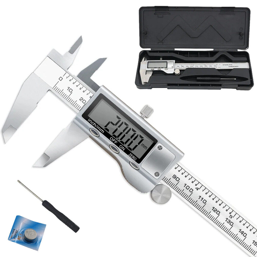 Digital Caliper Micrometer LCD Gauge Vernier Electronic Measuring Tool 6" 150mm