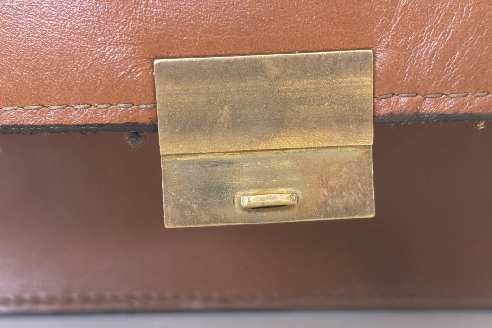 Leather Executive Briefcase w/ Padfolios + Metal Calculator Sleeve Vintage ABC