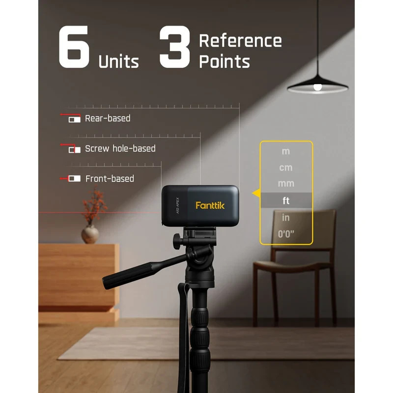 Fanttik A10 Apex 3-in-1 Digital Laser Tape Measure with HD Color Display, 165Ft