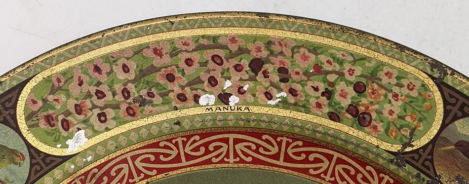 MAORI CHIEF NEW ZEALAND ILES ROTORUA PHOTOGRAPHIC TOLEWARE DISH c1901-1905