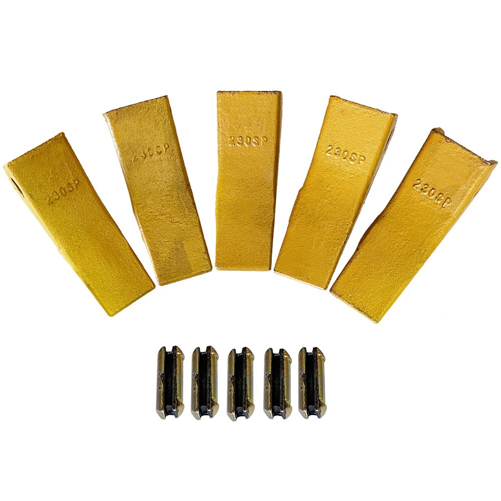 230SP Bucket Teeth (5 Pack) Cast or Forged + 23FP Pins 230CSP Fit Deere Case JCB