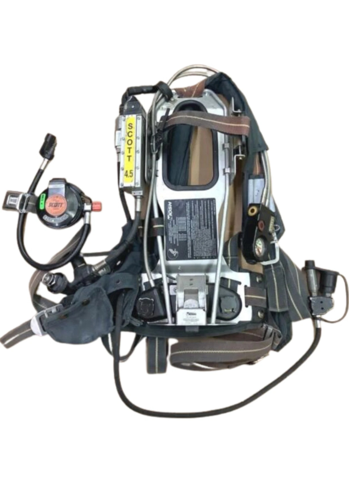 Scott 4.5 SCBA Harness w/AirPak Plus & EZ Flo Regulator & Air Supply Firefighter