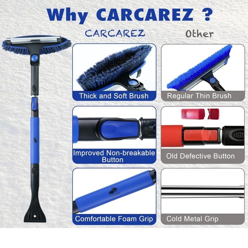3 in 1 Car Truck SUV Windshield Remover Scraper Car Snow Brush with Ice Scraper