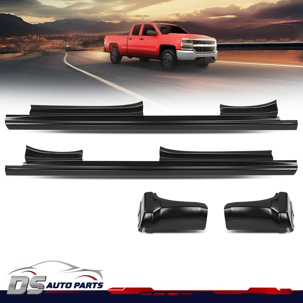 Fit For 14-18 Chevy Silverado GMC Sierra Double Cab Rocker Panels & Cab Corners