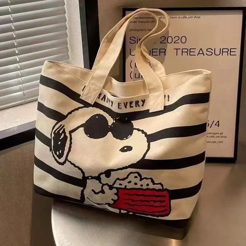 Peanuts Snoopy Joe Cool Large Canvas Tote Shoulder Bag Unisex New*
