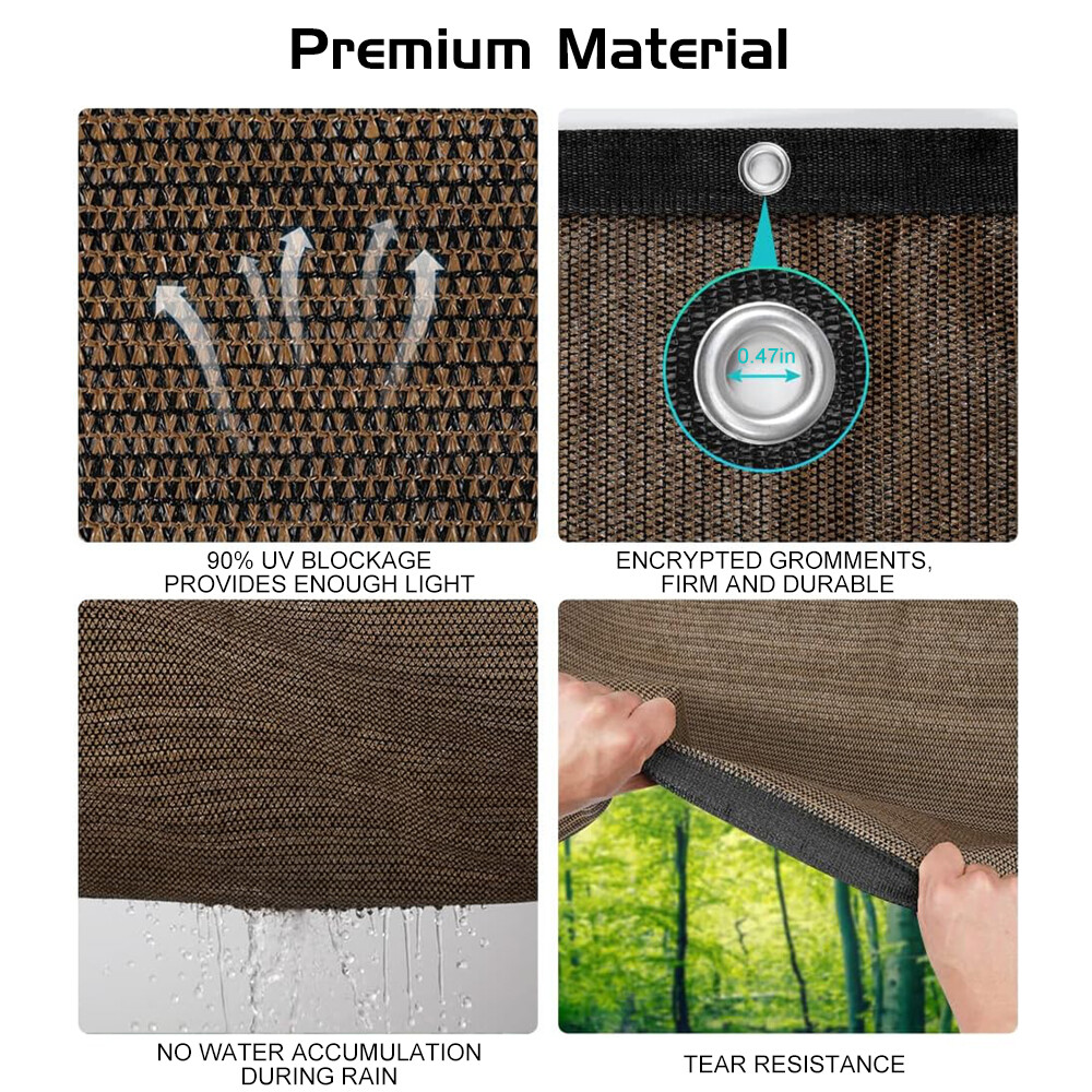 Sun Shade Sail Canopy Shelter Patio Yard Pool Mesh Cover Outdoor UV Protection