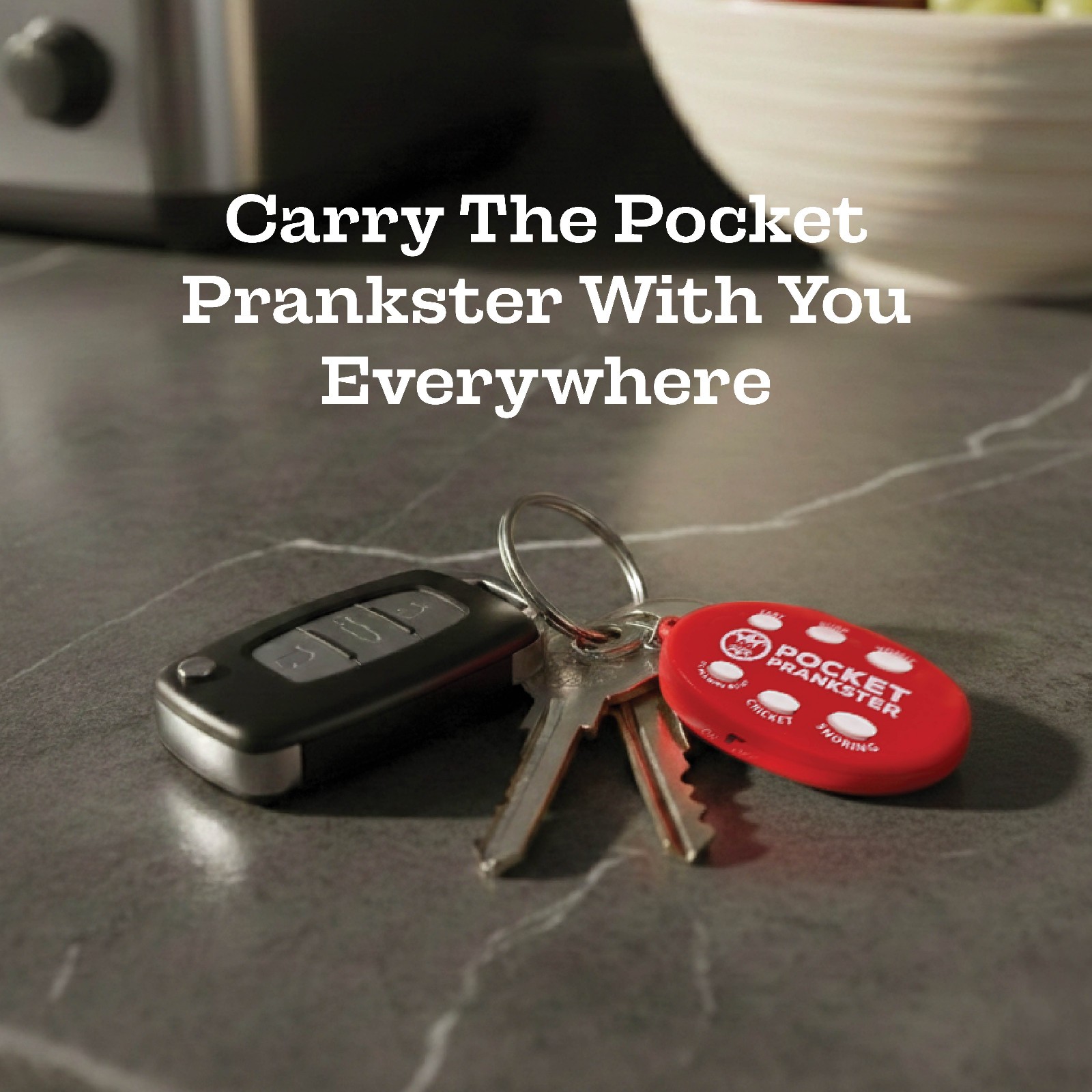 Pocket Prankster Sound Keychain with Fart, Burp, Vomit, Screaming Goat, Cricket,