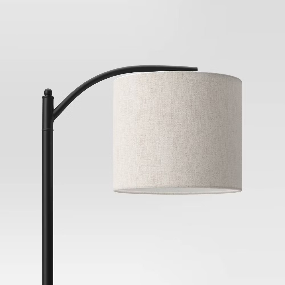 Downbridge Floor Lamp with Shade Black/Tan - Threshold: Ambient Light,