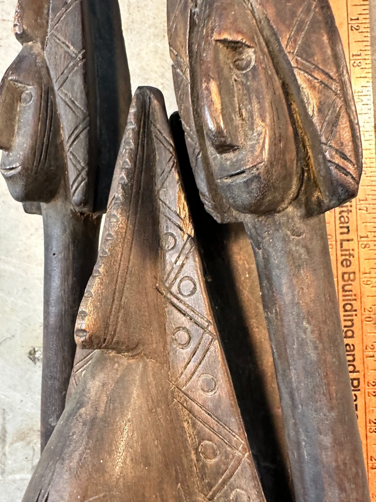 AFRICAN SCULPTURE - Large Bamana Rhythm Pounder Female Janus 19th C 38"