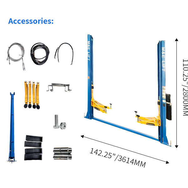 M&E 10000 lbs Two Post Lift 2-Post Lift Auto Lift Auto Car Lift Hoist Equipment
