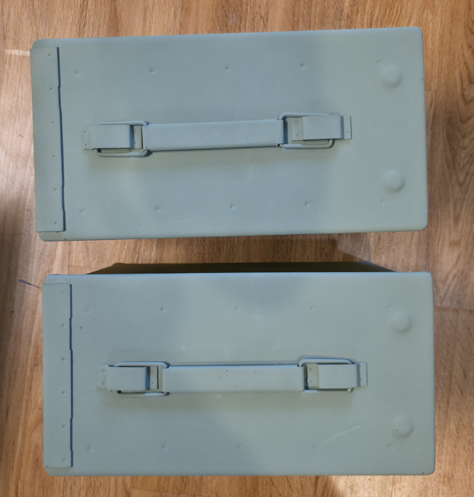 Two Original .50 CALIBER 5.56mm Military AMMO CAN 50CAL METAL AMMO CAN BOX M2A1