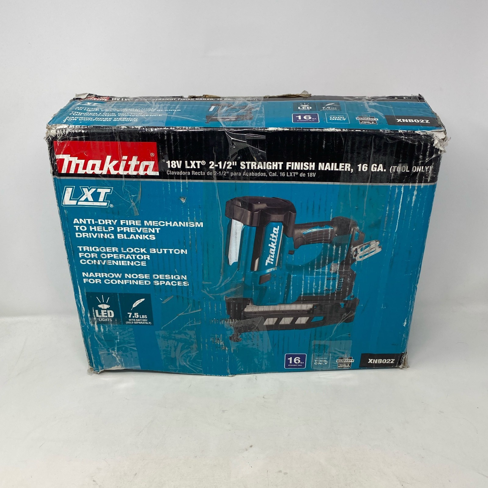 Makita 18V LXT 16Ga Straight Finish Nailer XNB02Z 2-1/2in Teal/Black