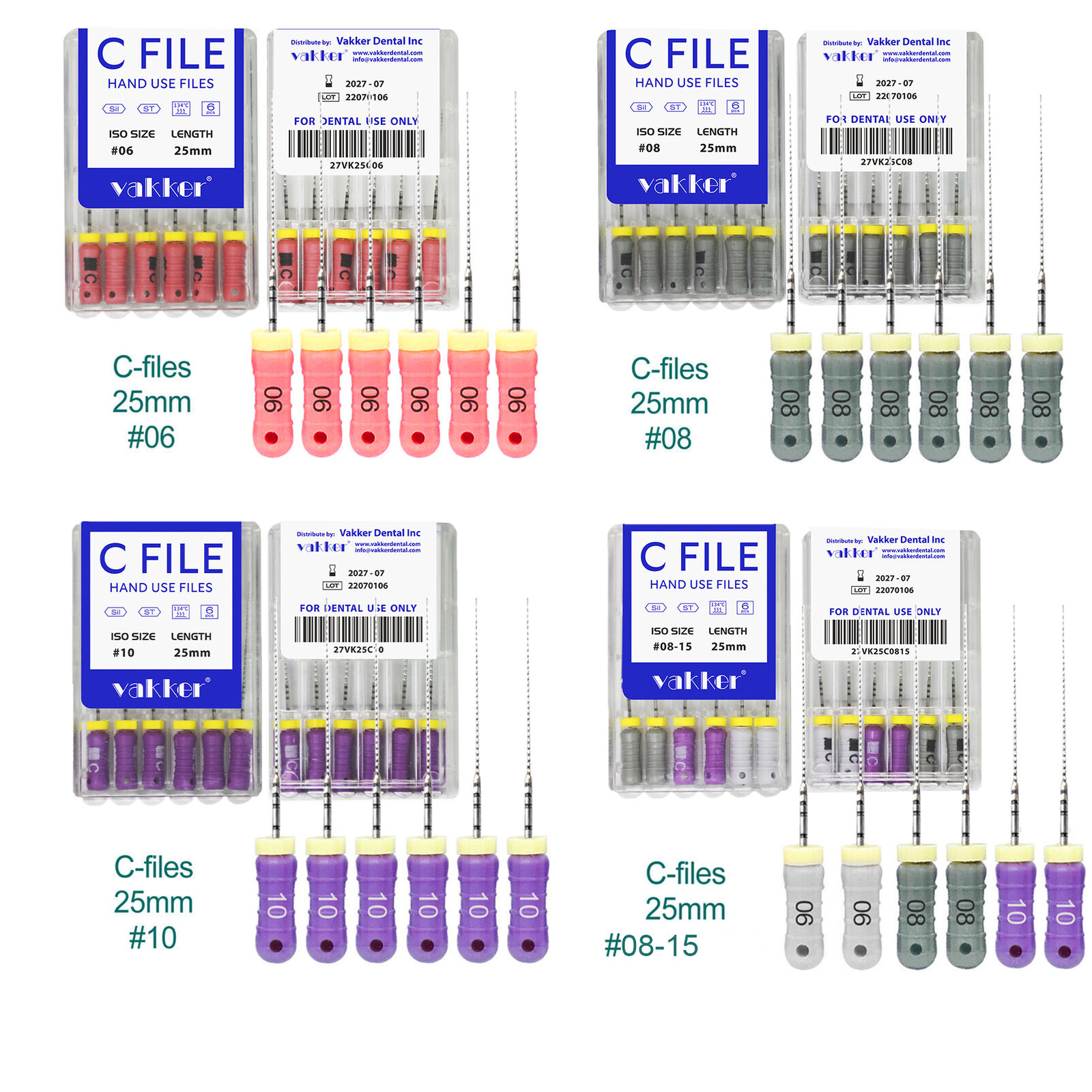 Dental Rotary Endo Endodontic Stainless Steel C Files for Root Canal 21/25mm