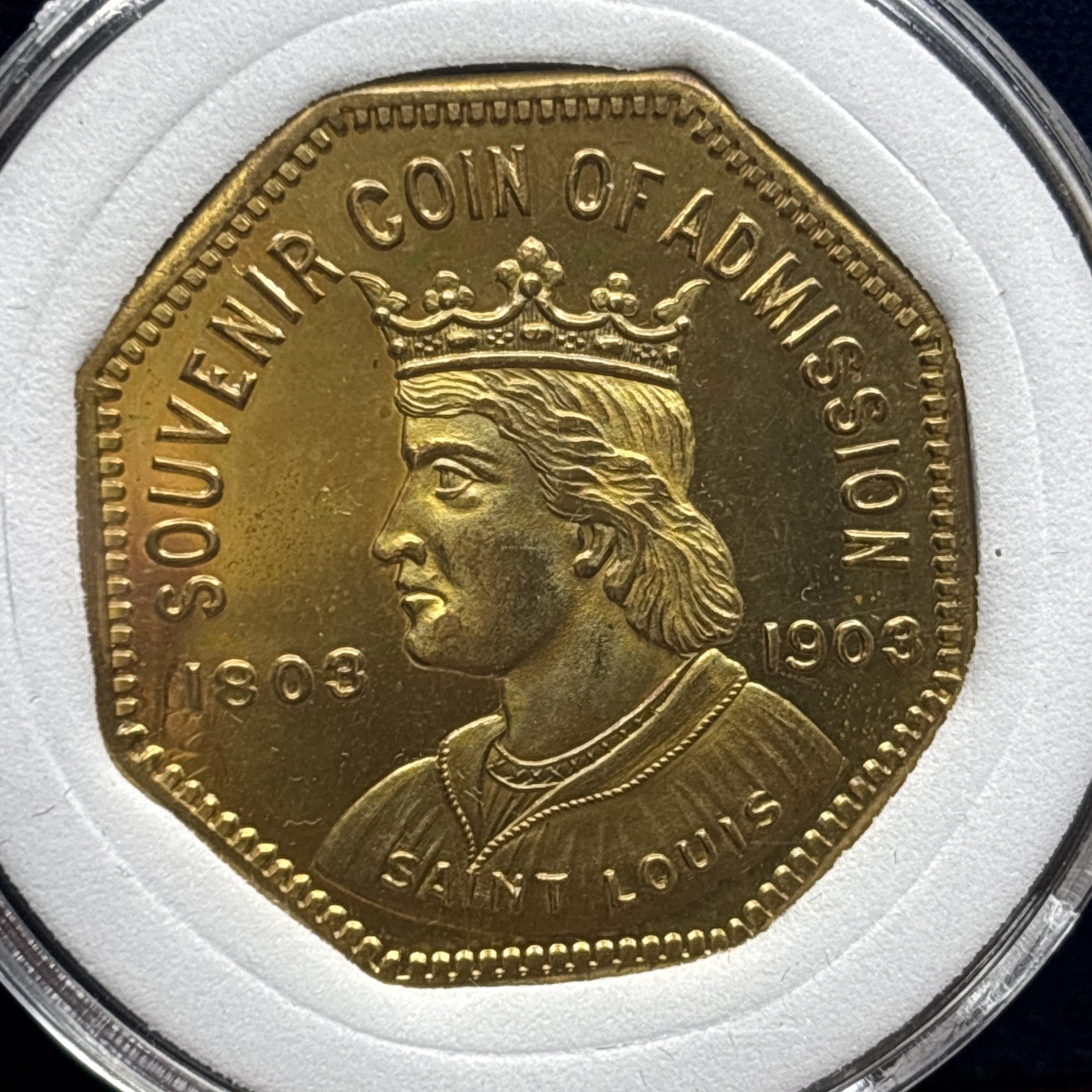 1904 Proof Like HK-306 So Called Dollar Louisiana Purchase Expo Octagonal Brass