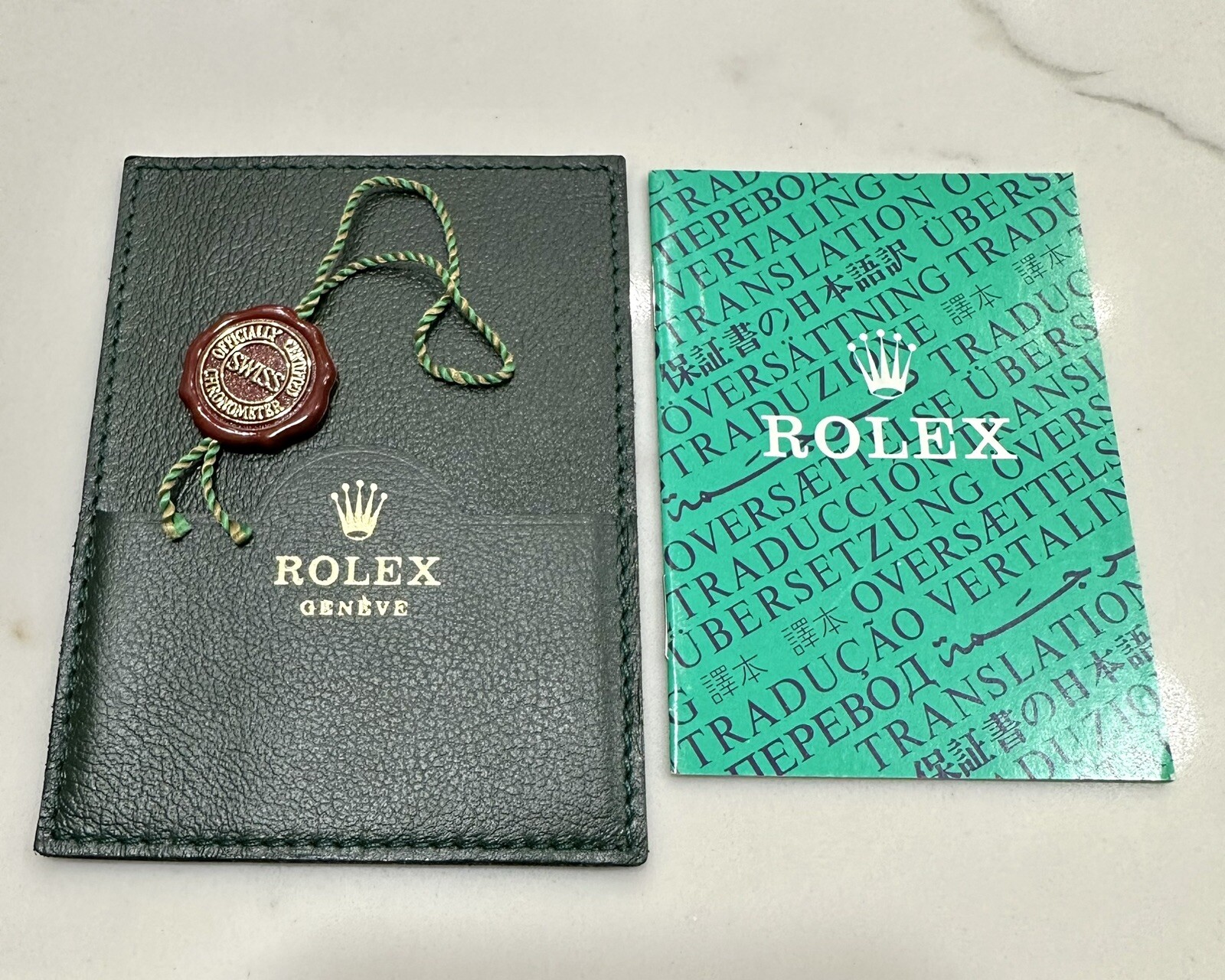 Genuine Rolex Papers Holder Translation Booklet + Red Tag SET 90s -early 2000s