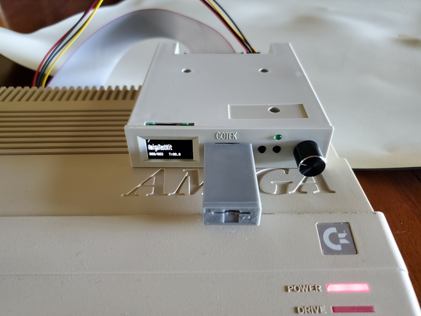 Gotek Beige USB Floppy Emulator AT435 OLED Speaker-Amiga Atari IBM Roland AKAI