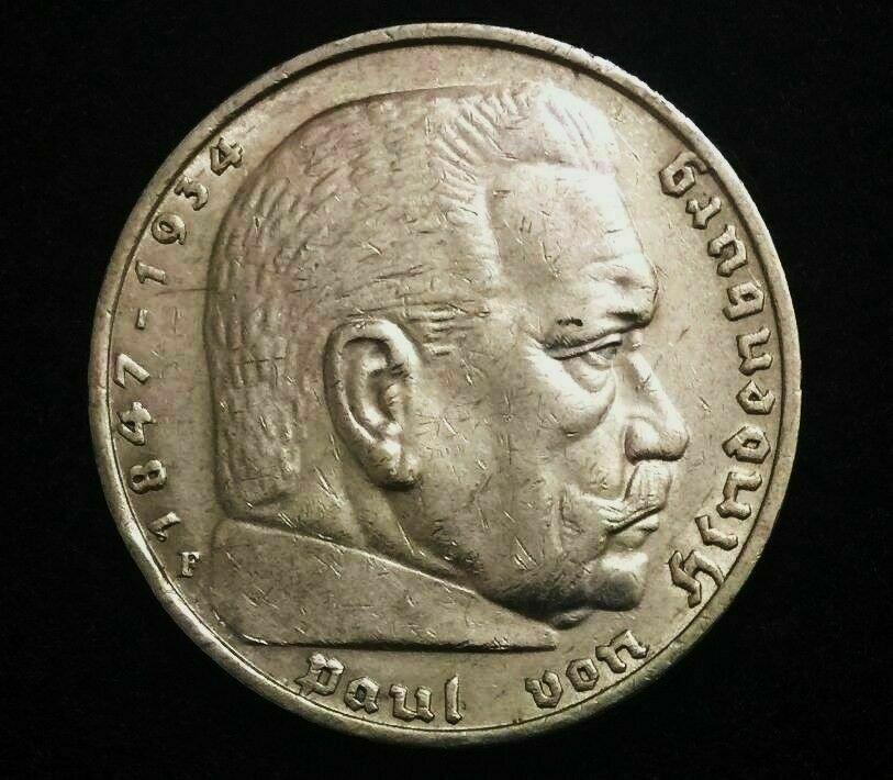 Rare WWII German 5 Reichsmark SILVER Coin with EAGLE - Historical Artifact