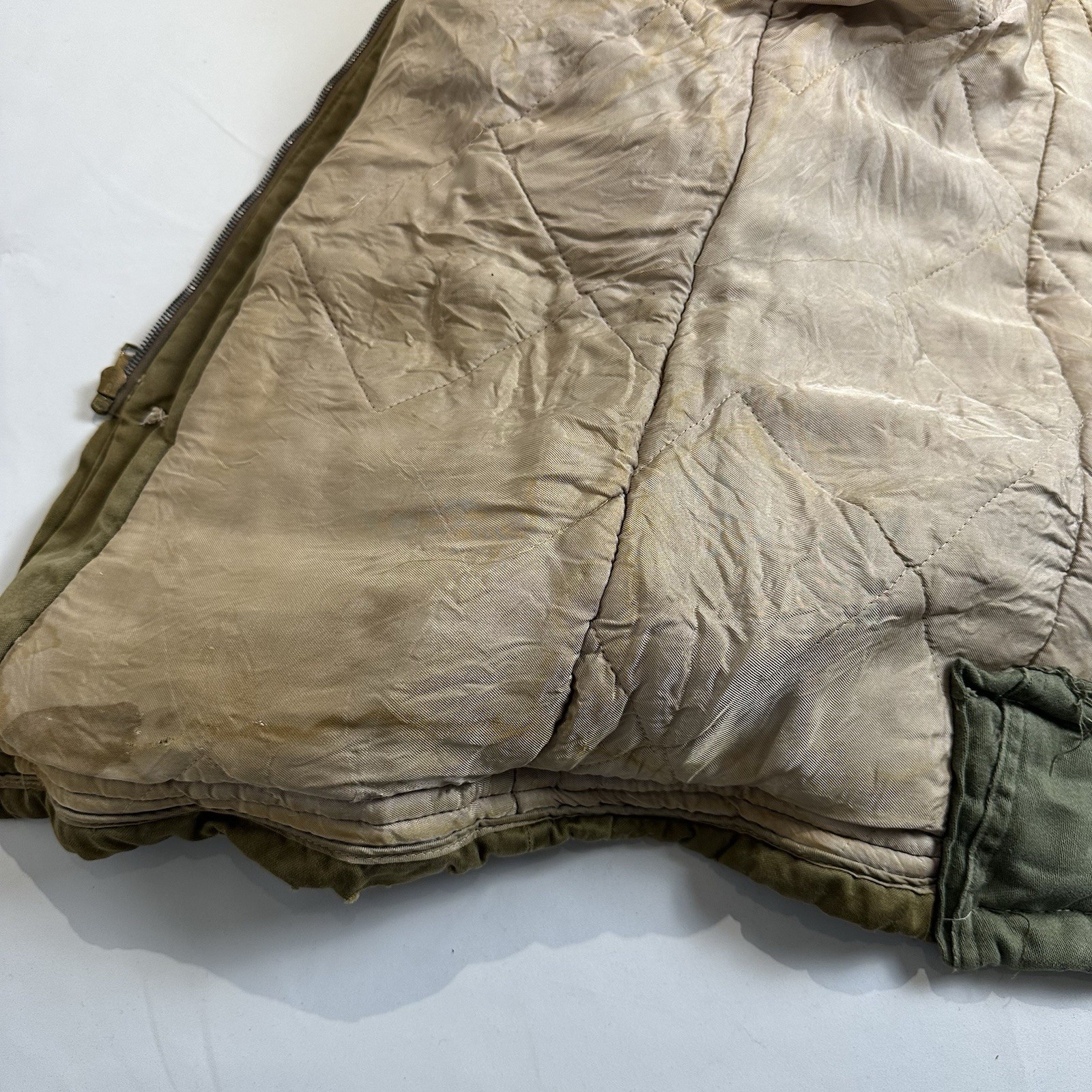 VTG WWII US Military B-9 Parka Cold Weather Jacket L Altered Distressed