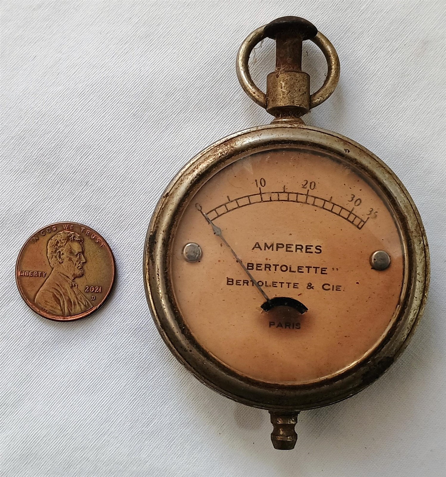 Vintage Amperes Gauge Meter Bertolette & Cie Paris