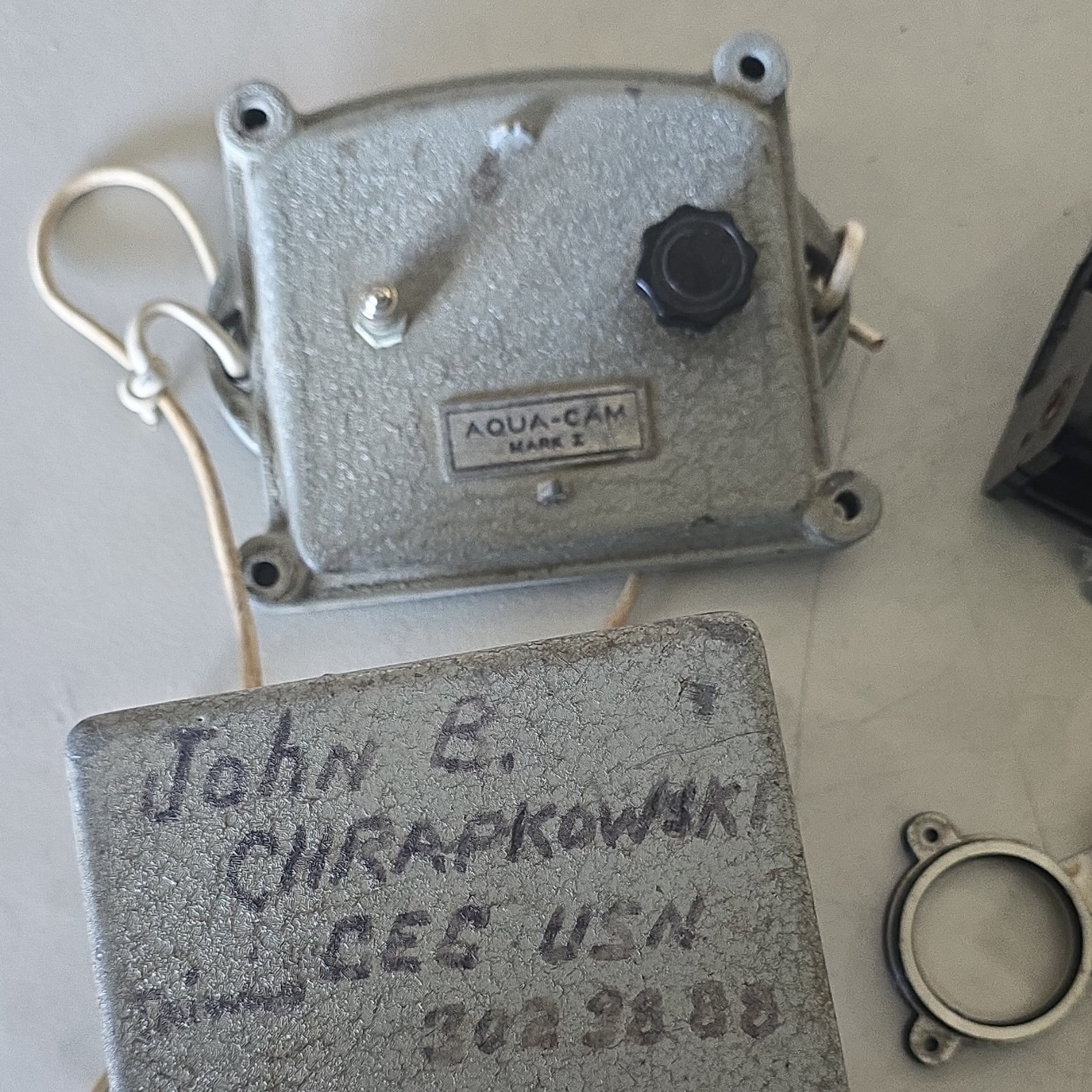 Ansco 620 Box Camera Black Gray with Aqua-Cam Mark II Housing and Accessories