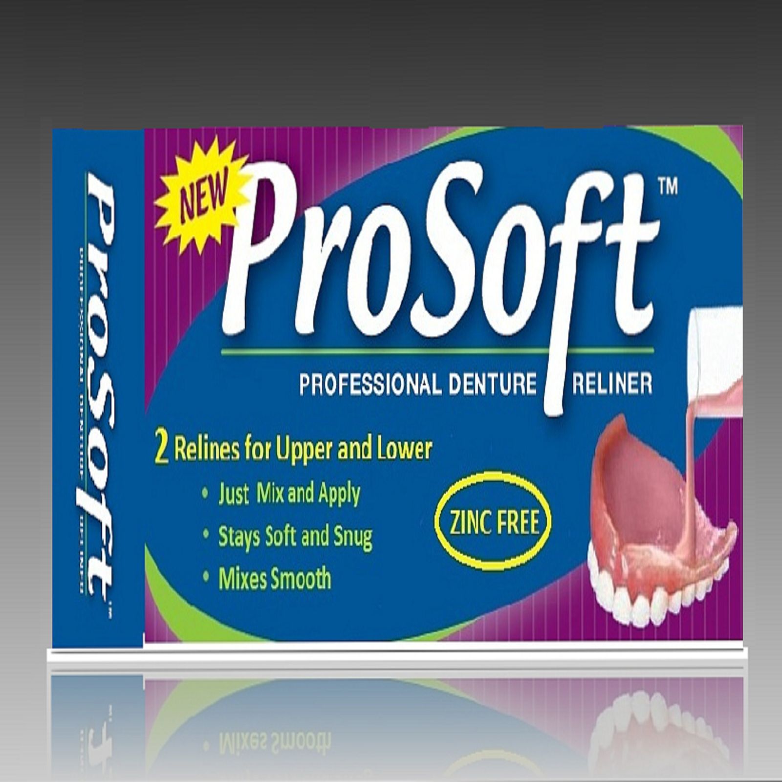4 APPLICATIONS! ProSoft Denture Reliner Kit. 2 Boxes Liner for Loose Dentures!