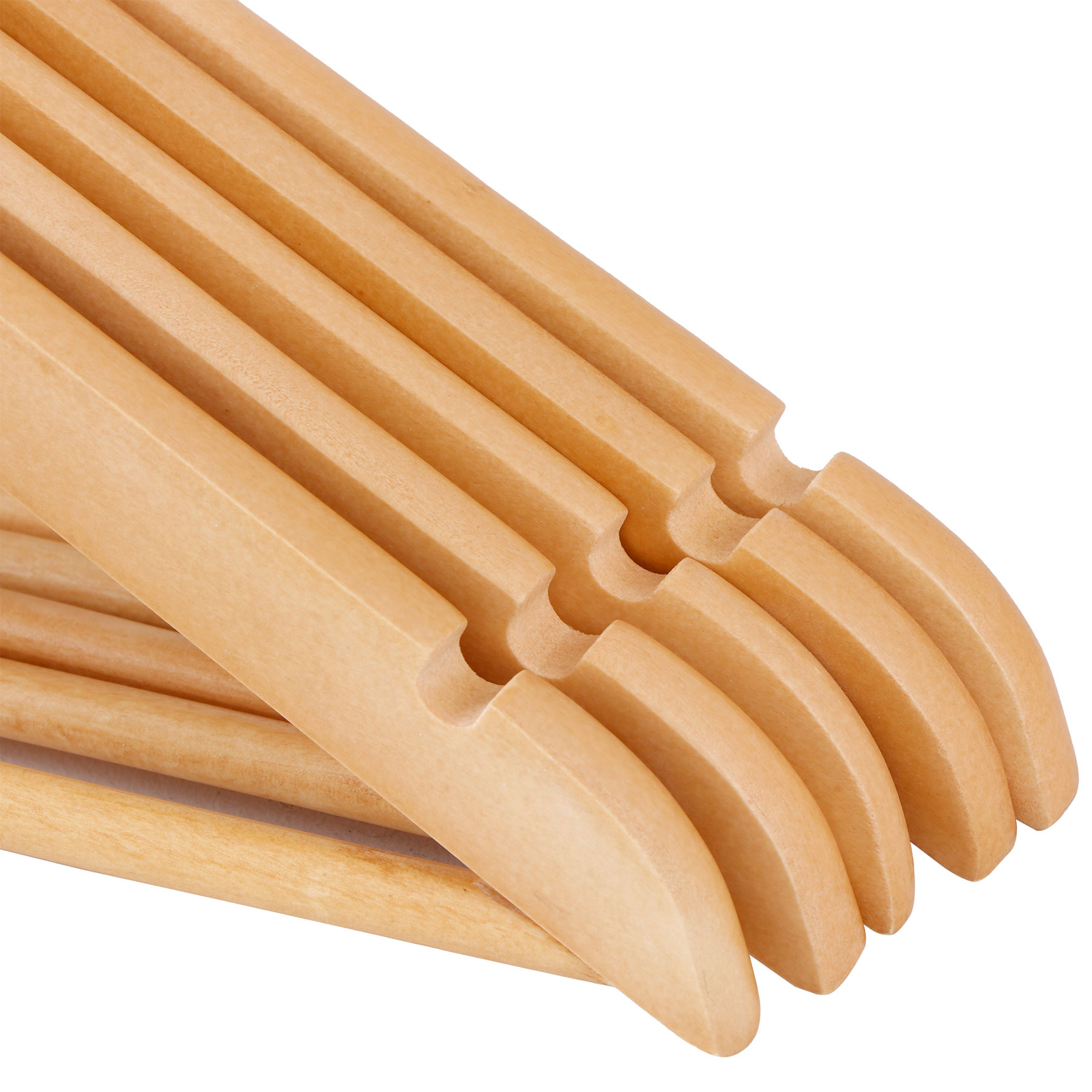 Premium Wooden Hangers 50 Pack Non-Slip Coat Clothes Hangers w/360° Swivel Hook