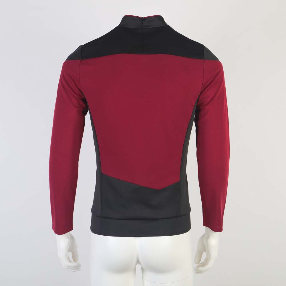 Star Trek The Next Generation Picard Red Uniform Costume Top