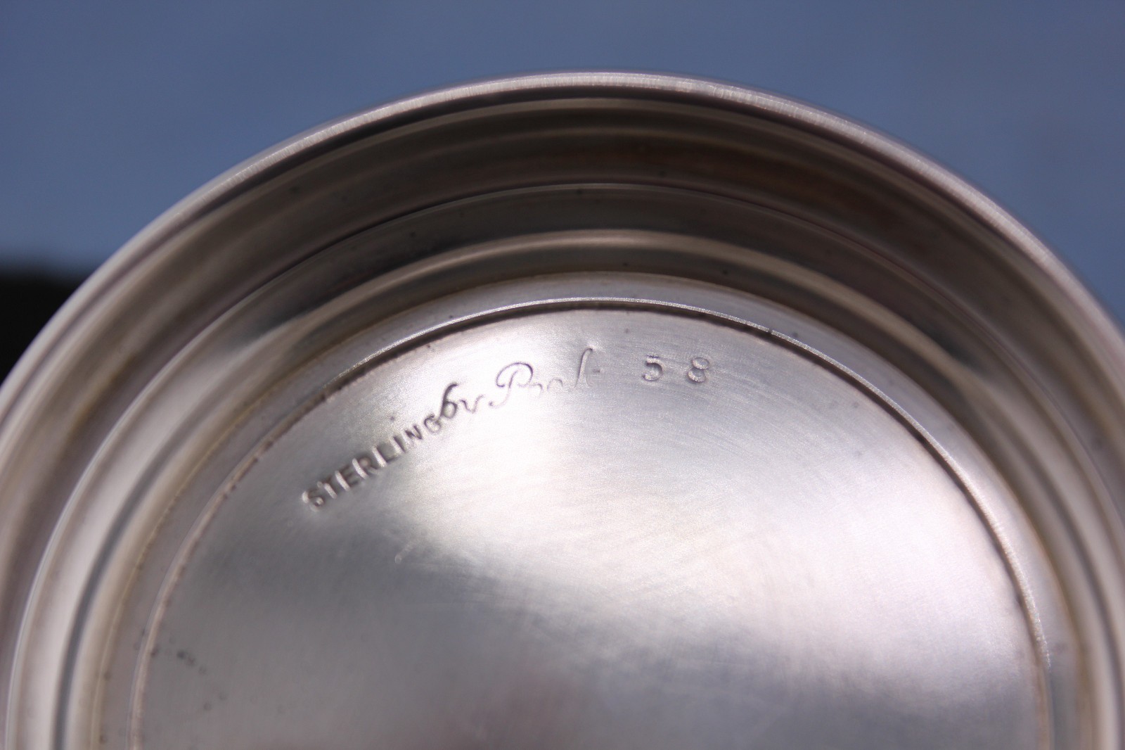 TWO VINTAGE POOLE #58 STERLING SILVER JULEP CUPS 4 INCHES TALL NO MONOGRAM