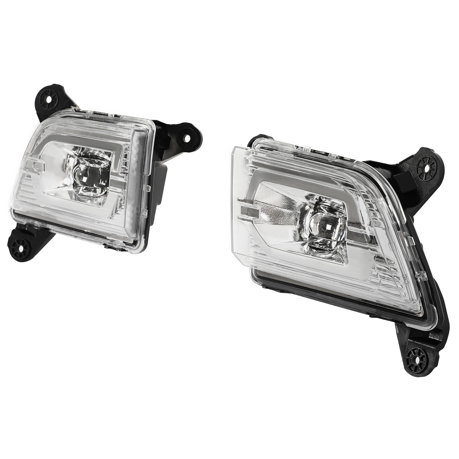 Pair Fog Lights Clear LED DRL w/ Wiring For 2019-2021 2022 Chevy Silverado 1500