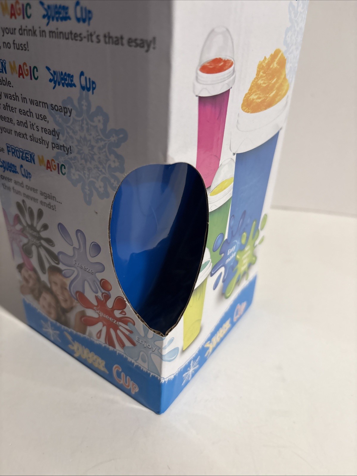 FROZEN MAGIC Squeeze Cup, Blue - Easy To Make, No Mess - New - Free Shipping