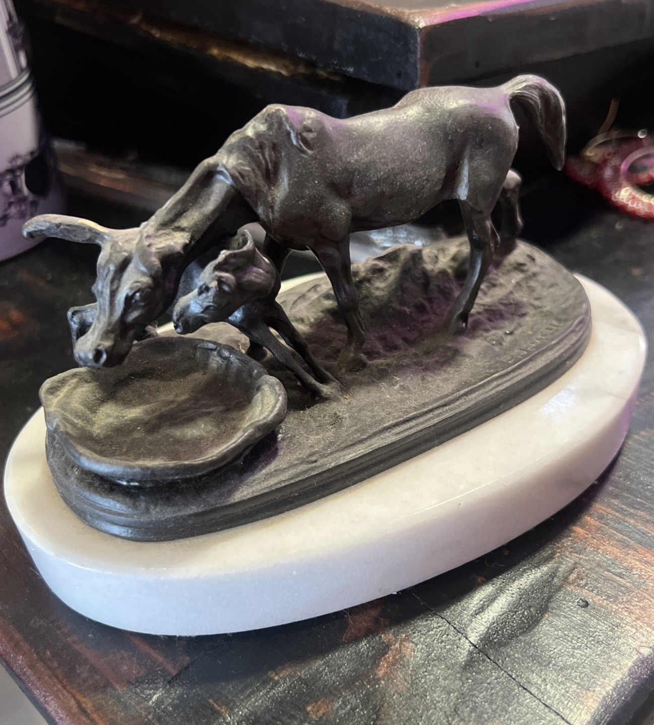 P.J. Mene Horse And Foul Sculpture