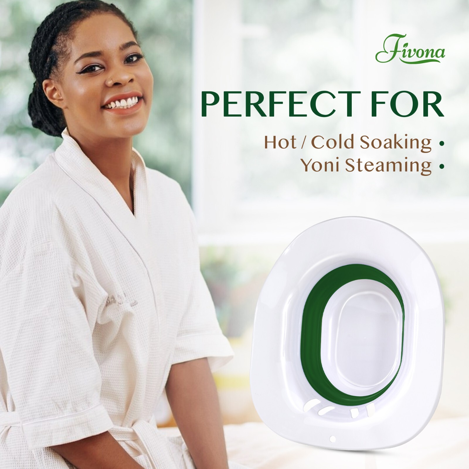 Fivona Expandable Sitz Bath Seat for Postpartum Hemorrhoid Care