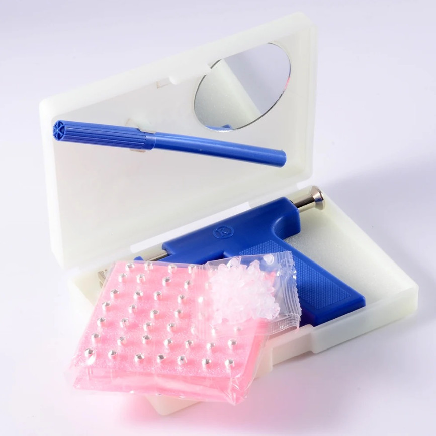 1set Ear Piercing Gun Kit 98 Studs Professional Body Piercing Tool Set - NEW