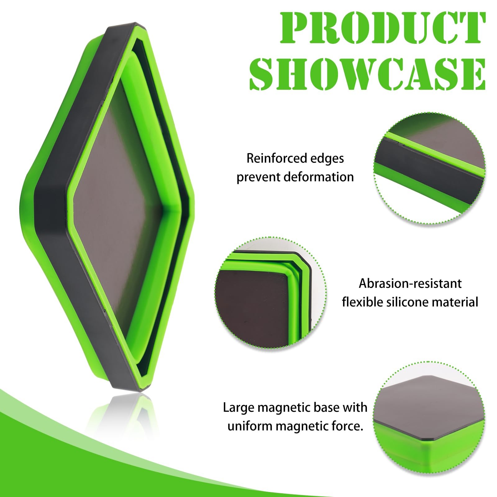 Magnetic Tray for Screws,Collapsible Parts with Green