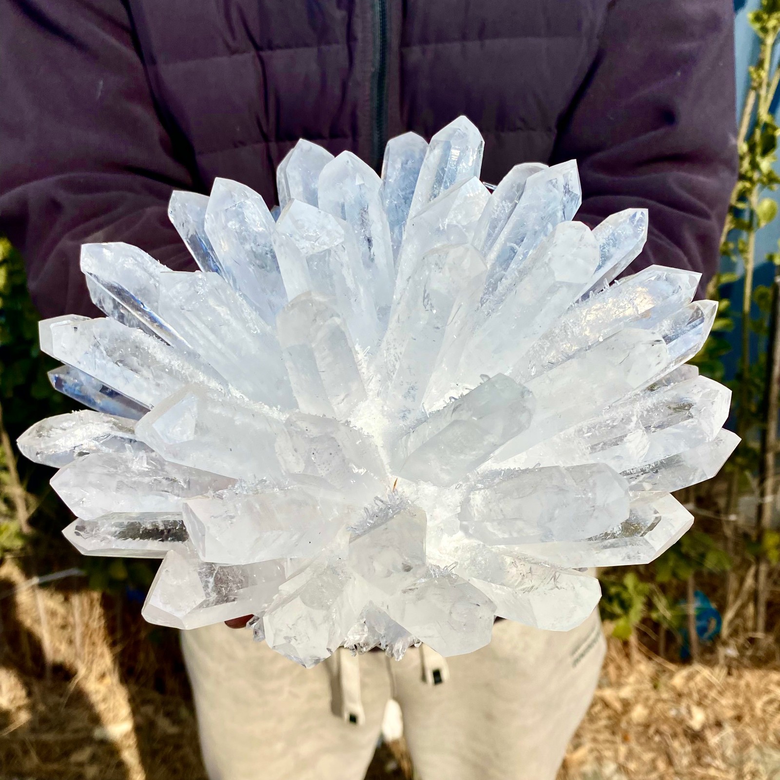 9.98LB New find white phantom crystal quartz cluster mineral specimen healing