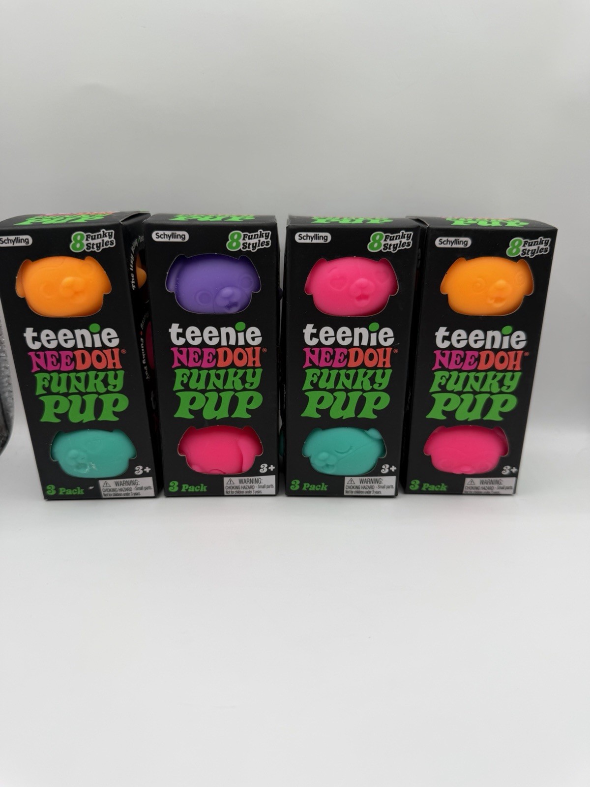 Teenie NeeDoh Nee Doh  Funky Pup Dog 3 Pack- Style Varies- 1 Box Per Order